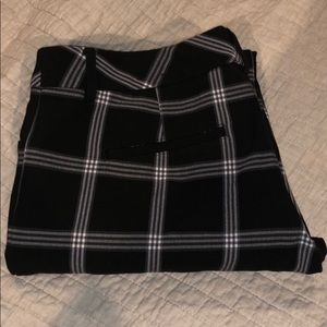 Express Plaid Editor Pants 4R bootcut black/white